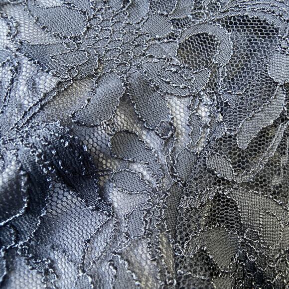 Sangria Fit & Flare Dress Women Sz 12 Gray Lace Overlay Wedding - Picture 9 of 11